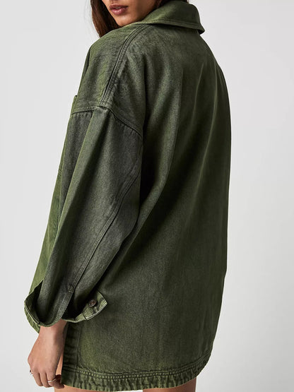 Button Up Long Sleeve Denim Jacket