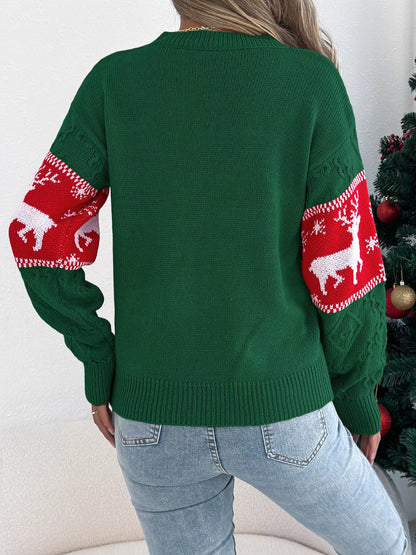 Reindeer Pattern Christmas Sweater