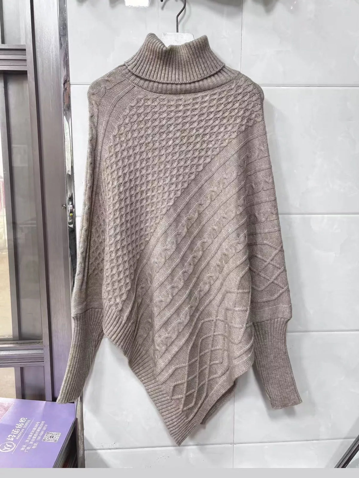 Turtleneck Cable-Knit Sweater