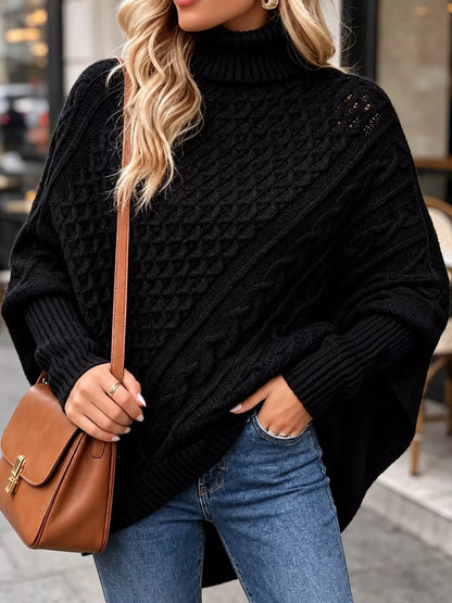 Turtleneck Cable-Knit Sweater