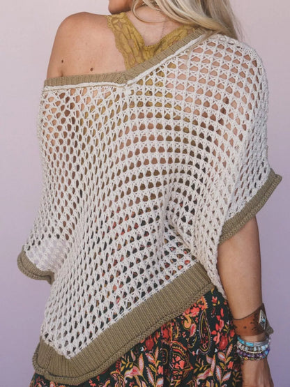 Peace Sign Crochet Knit Cover Up