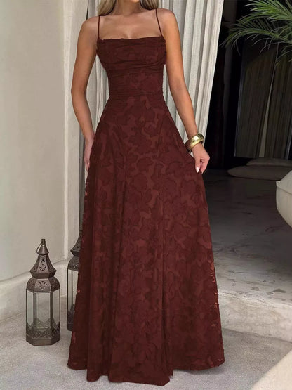 Backless Lace Maxi Dress