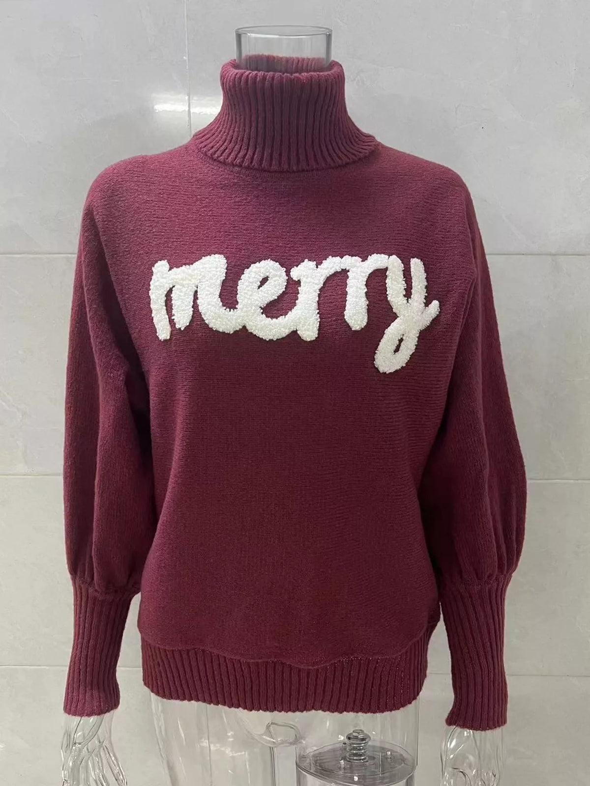 Christmas Letter Turtleneck Sweater