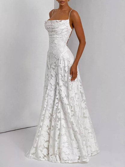 Backless Lace Maxi Dress