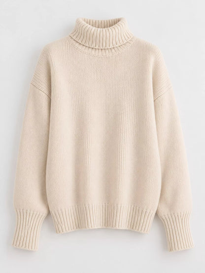 Turtleneck Dropped Shoulder Sweater