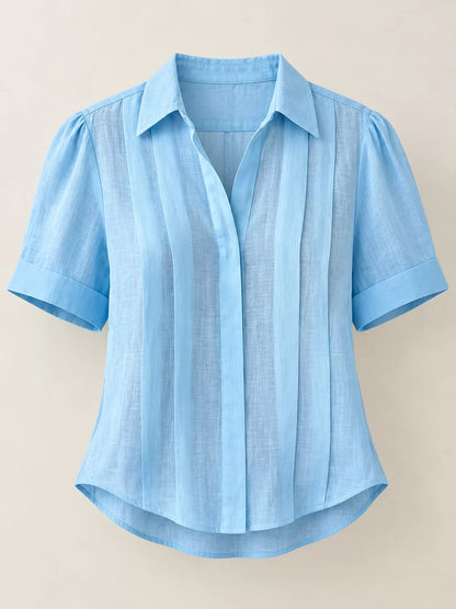 Full Size Button Up Short Sleeve Shirt Plus Size