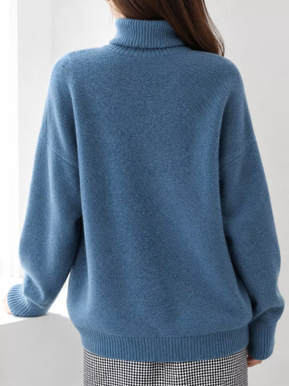 Turtleneck Dropped Shoulder Sweater