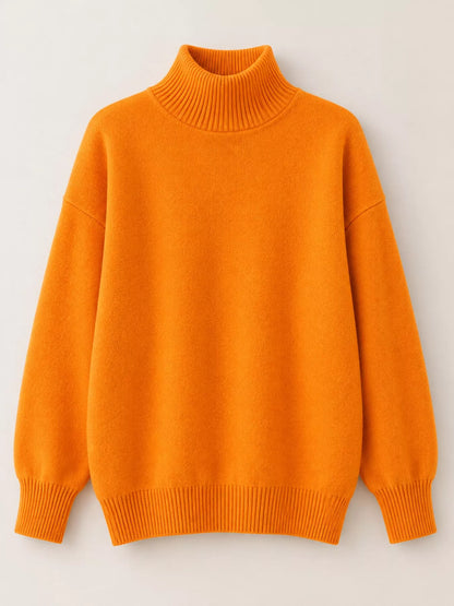 Turtleneck Dropped Shoulder Sweater