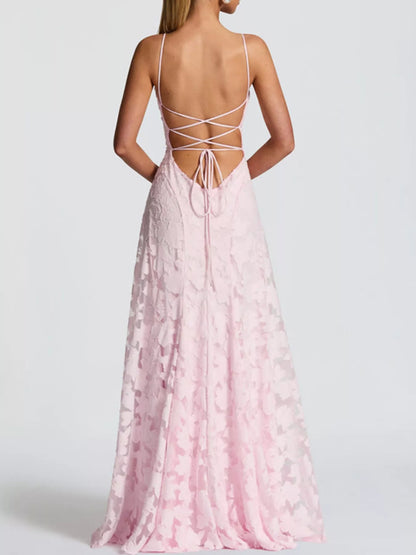 Backless Lace Maxi Dress
