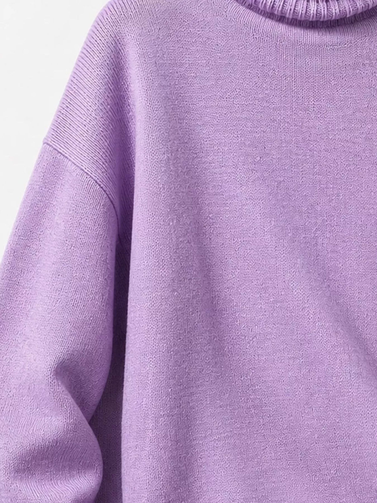 Turtleneck Dropped Shoulder Sweater