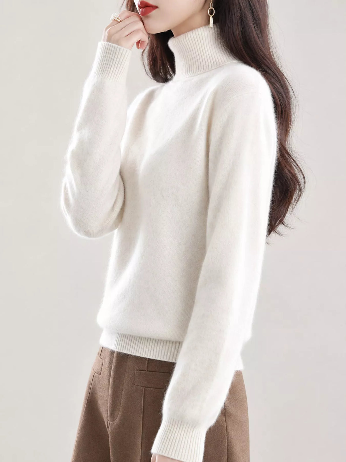 Full Size Turtleneck Long Sleeve Sweater Plus Size