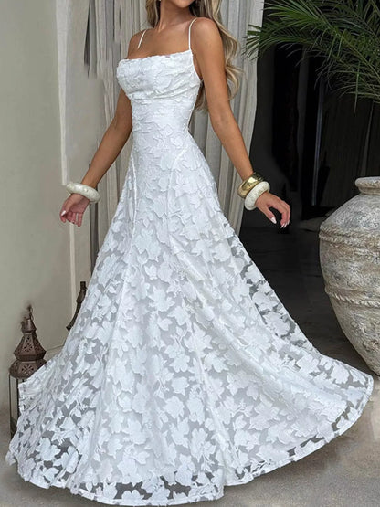 Backless Lace Maxi Dress