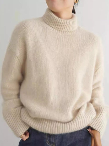 Turtleneck Dropped Shoulder Sweater
