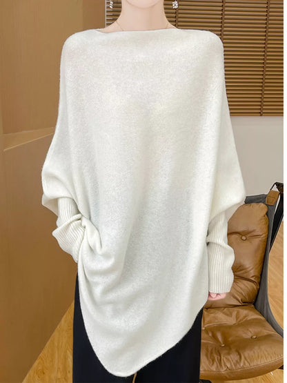 Asymmetrical Lantern Sleeve Sweater