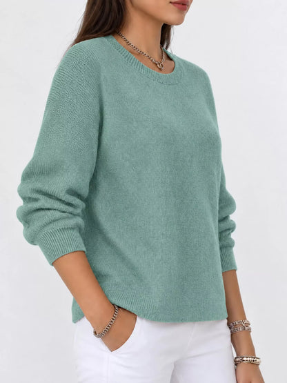 Full Size Classic Crew Neck Sweater Plus Size