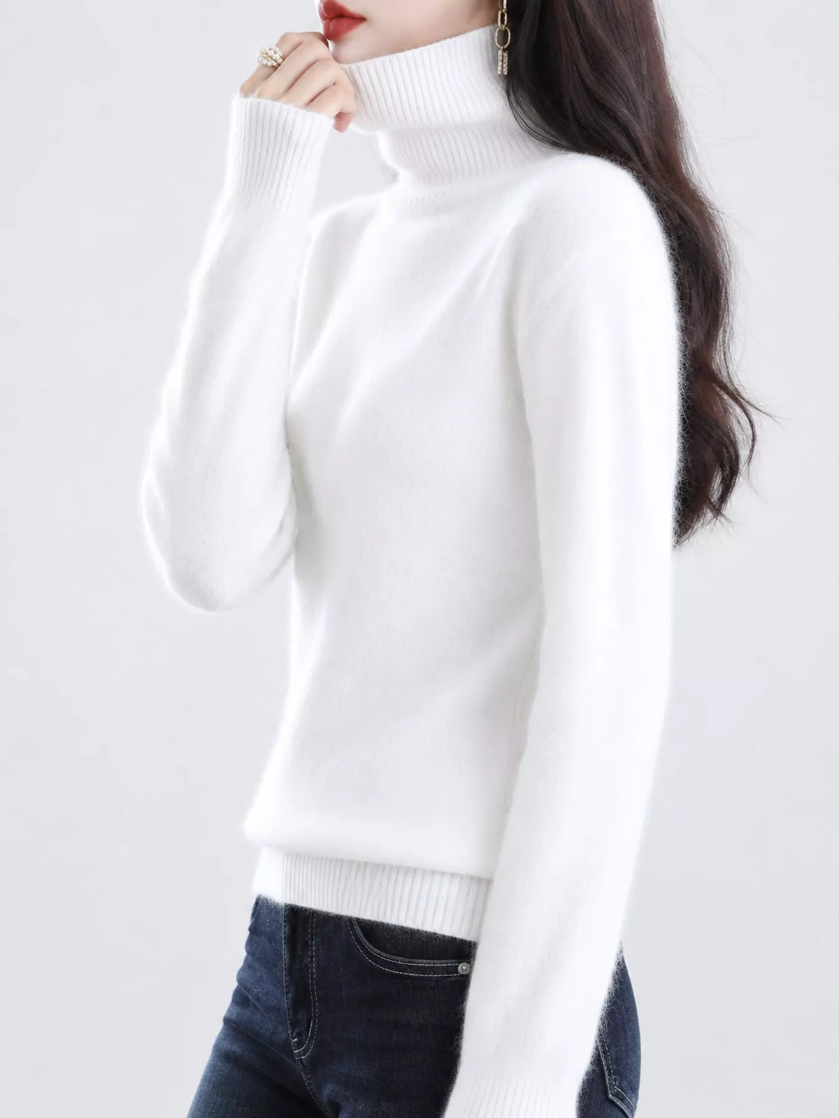 Full Size Turtleneck Long Sleeve Sweater Plus Size
