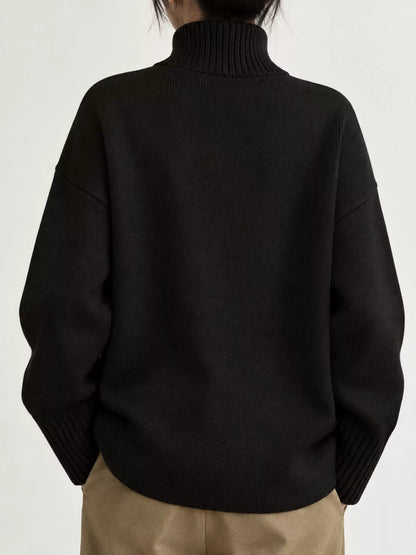 Turtleneck Dropped Shoulder Sweater