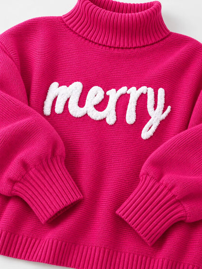 Christmas Letter Turtleneck Sweater