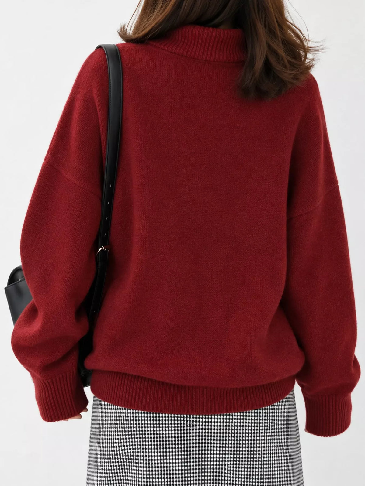 Turtleneck Dropped Shoulder Sweater