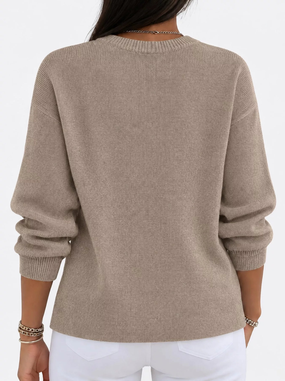 Full Size Classic Crew Neck Sweater Plus Size