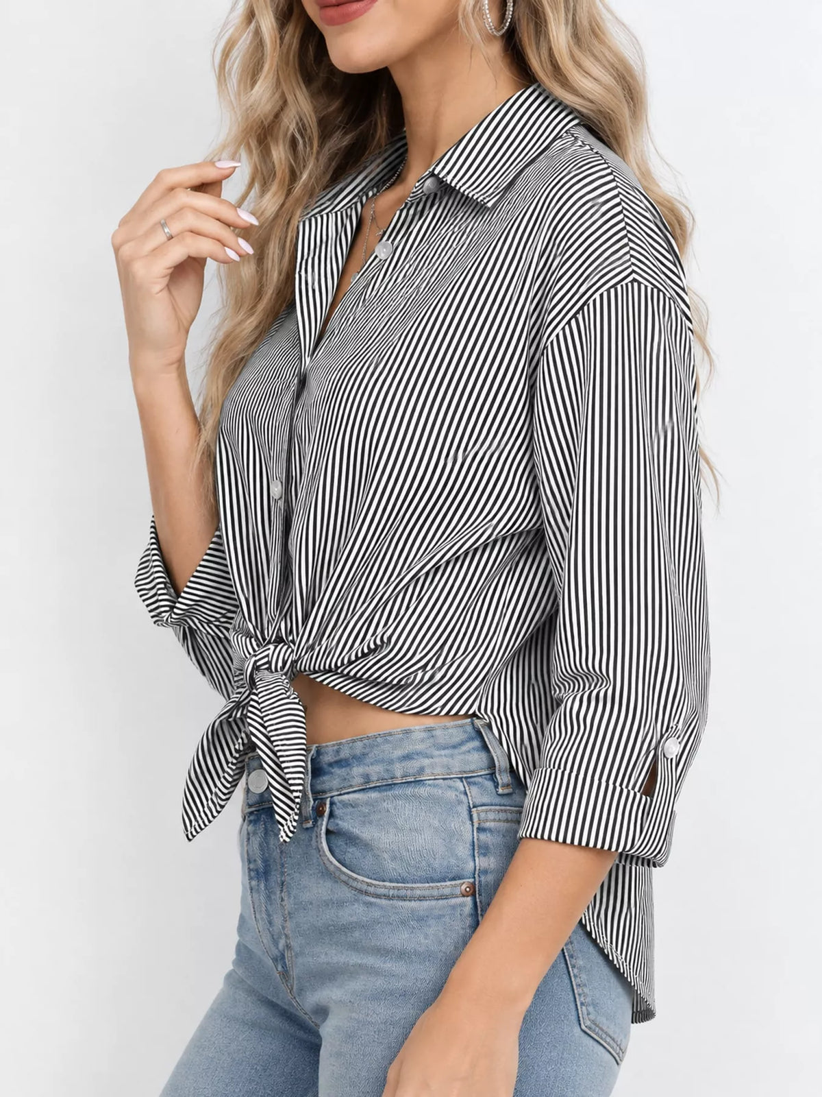 Casual Striped Button-Down Shirt