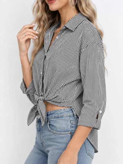 Casual Striped Button-Down Shirt