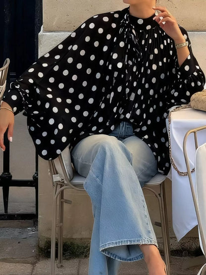 Polka Dot Long Sleeve Blouse