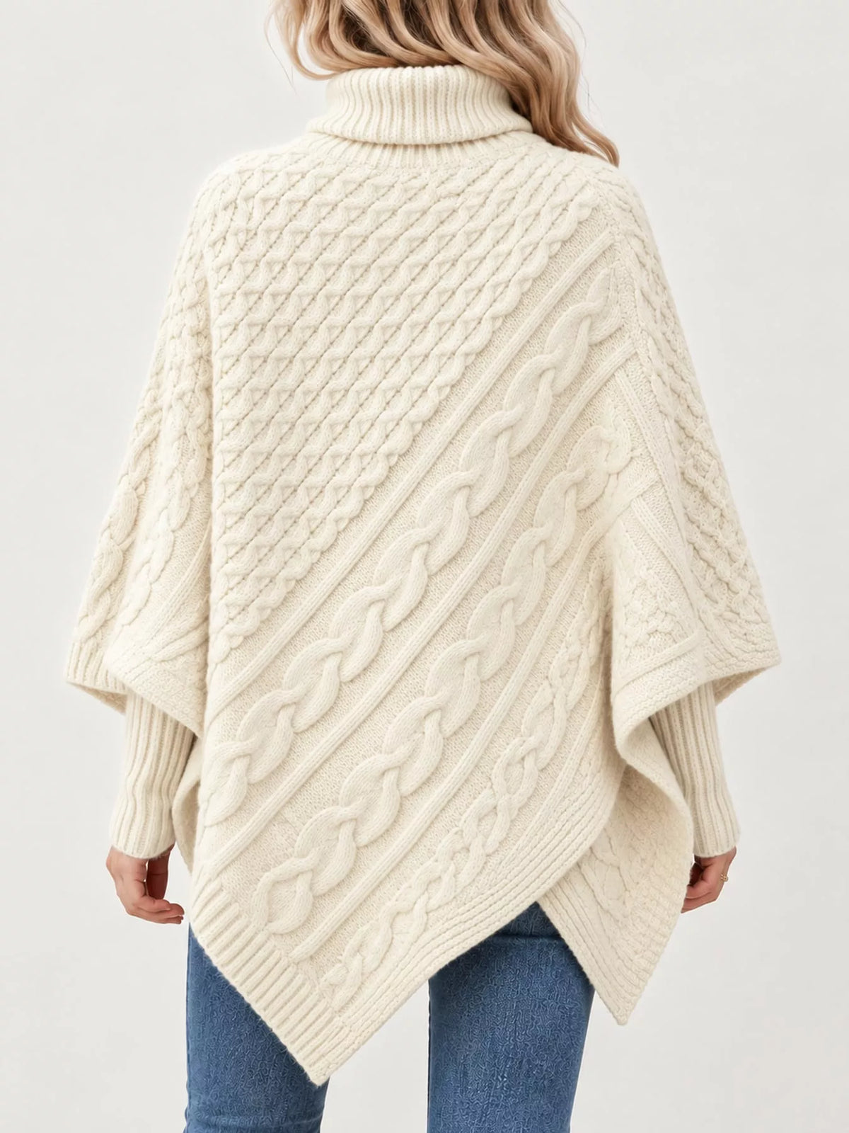 Turtleneck Cable-Knit Sweater