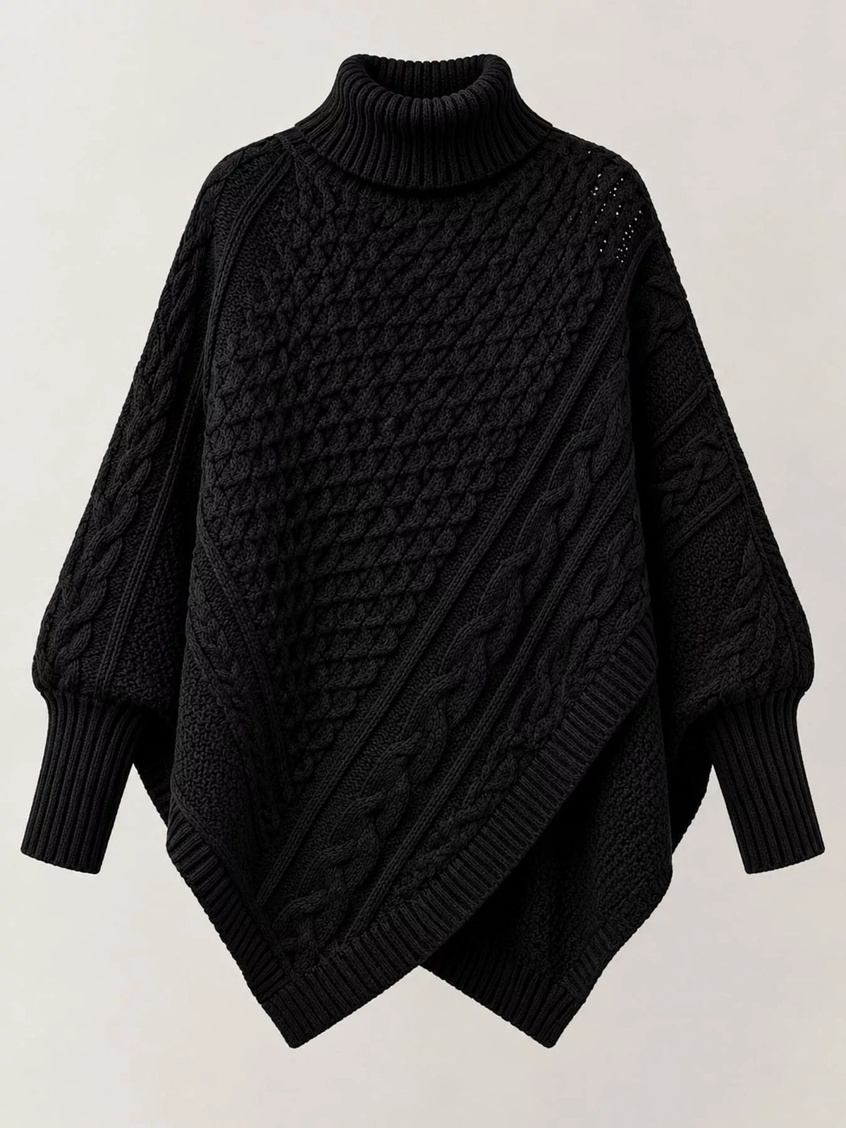 Turtleneck Cable-Knit Sweater