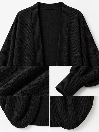 Open-Front Batwing Sleeve Cardigan