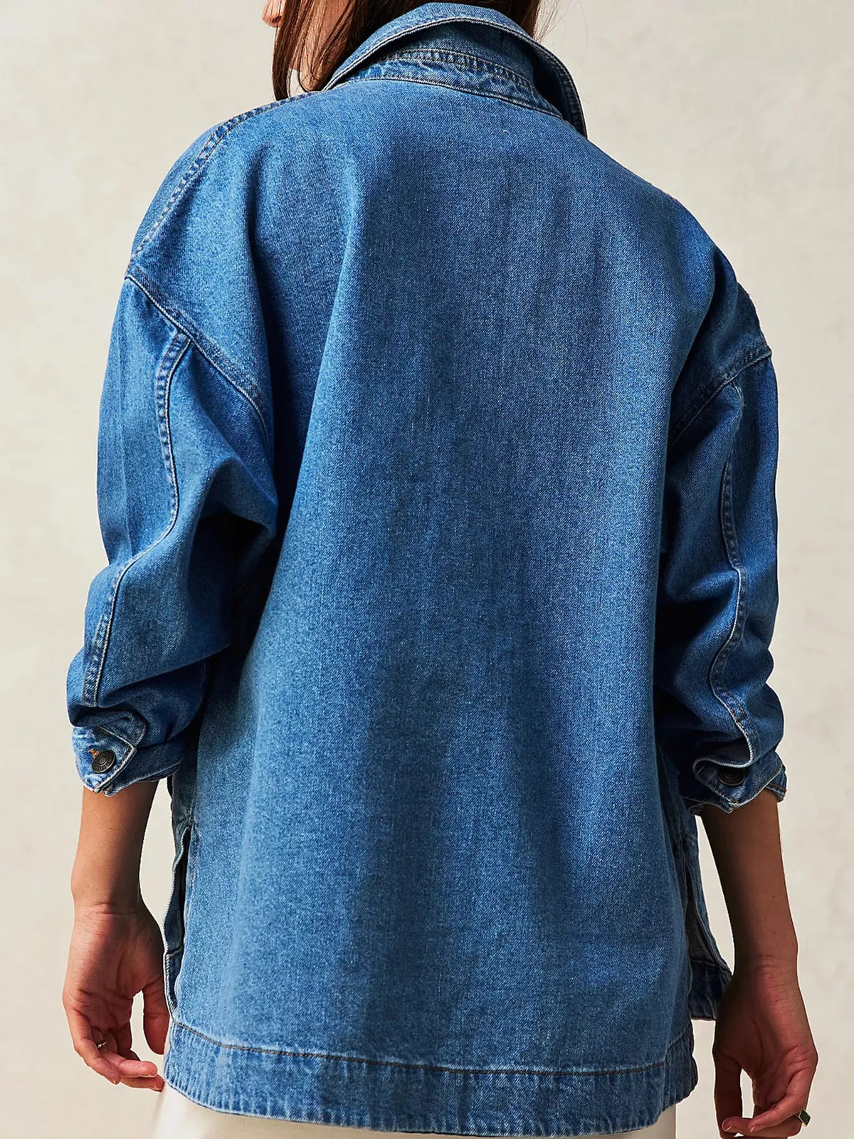 Button Up Long Sleeve Denim Jacket