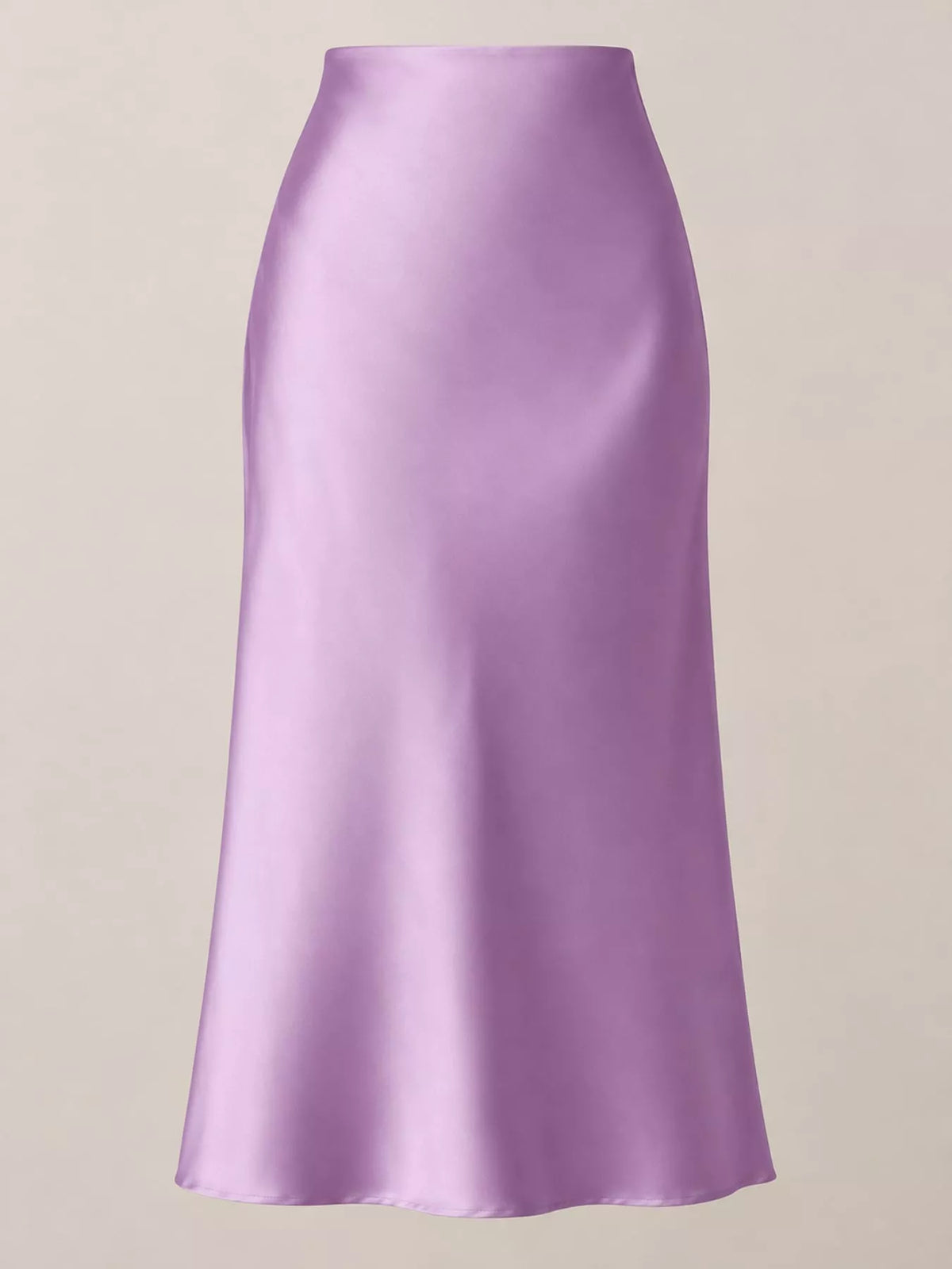 High-Waisted Satin Midi Skirt