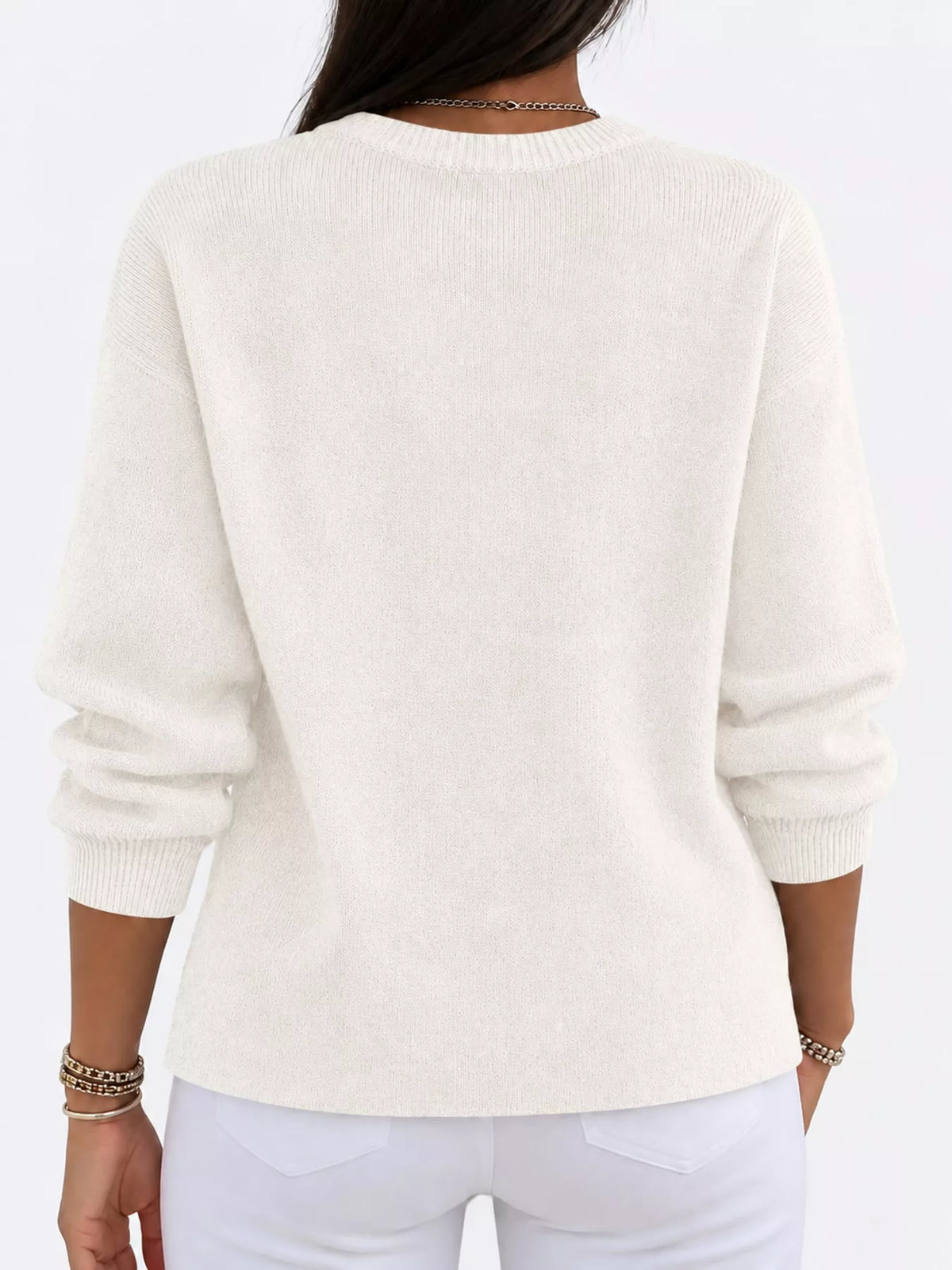 Full Size Classic Crew Neck Sweater Plus Size