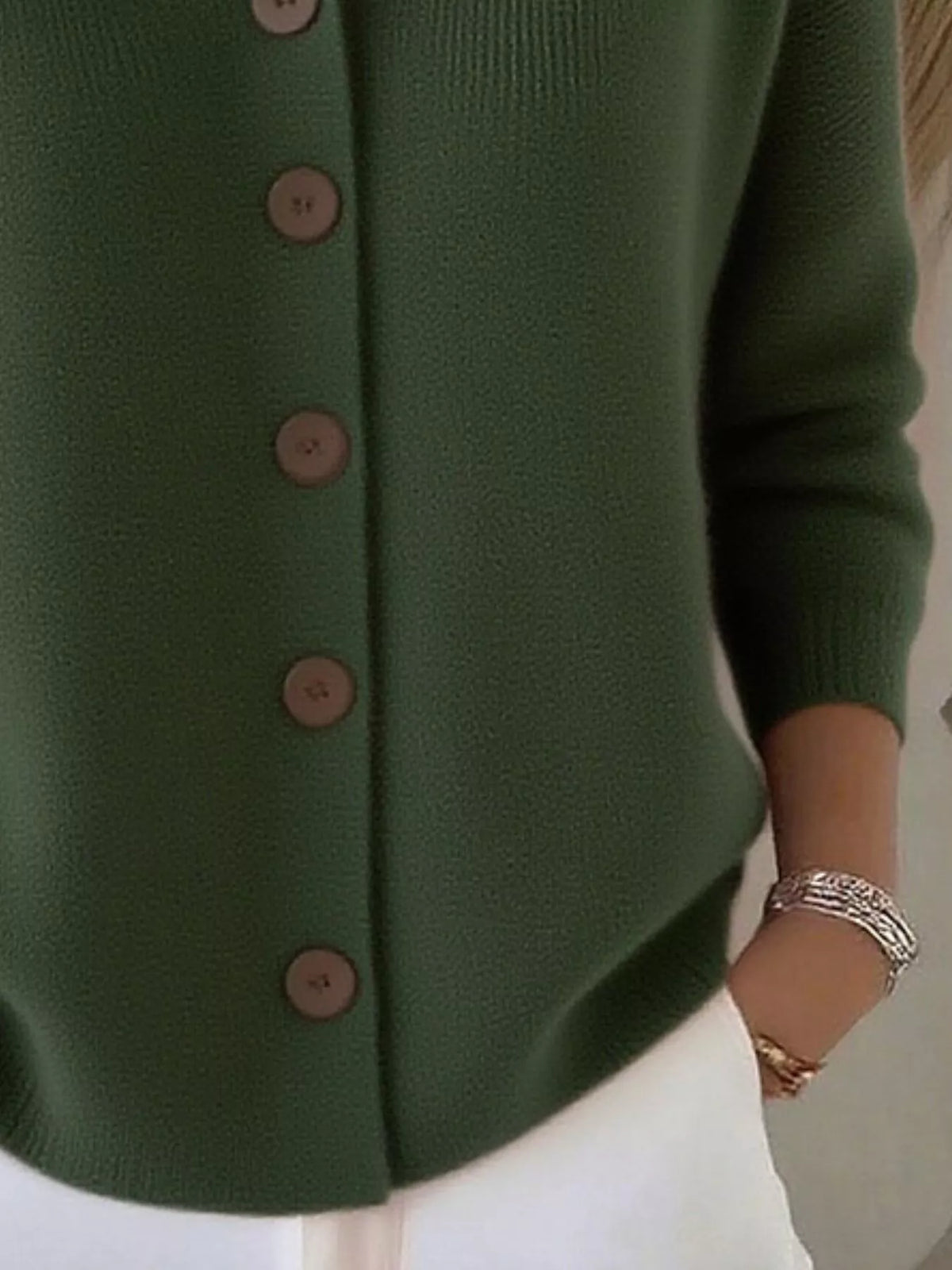 Full Size Collared Button-Down Knit Cardigan Plus Size