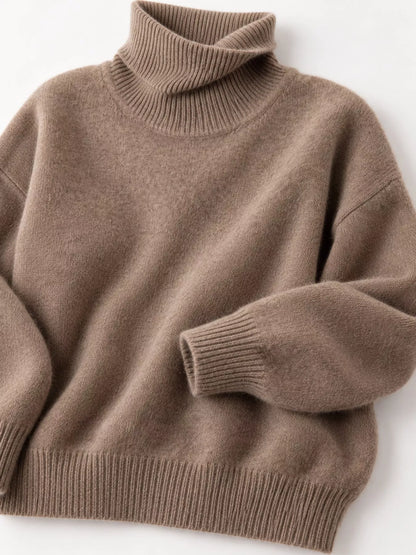 Turtleneck Dropped Shoulder Sweater