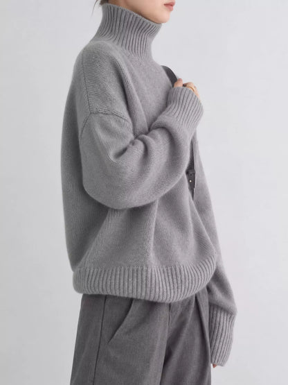 Turtleneck Dropped Shoulder Sweater