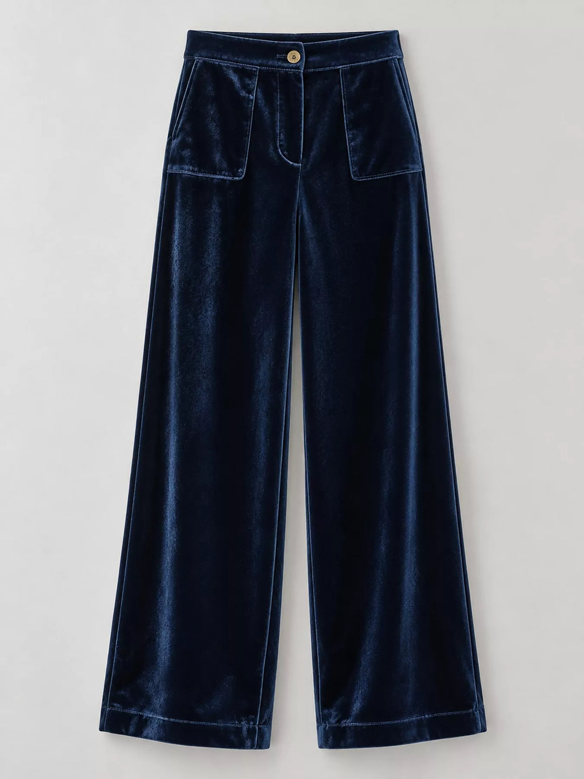 Full Size High-Waisted Wide-Leg Velvet Pants with Pockets Plus Size