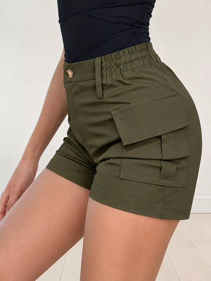 High-Waisted Cargo Shorts