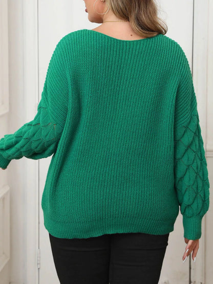 Plus Size Butterfly Dropped Shoulder Sweater