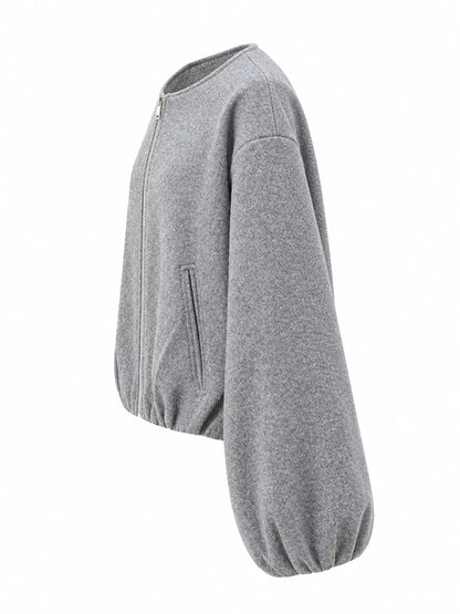 Fleece Zip-Up Cropped Jacket