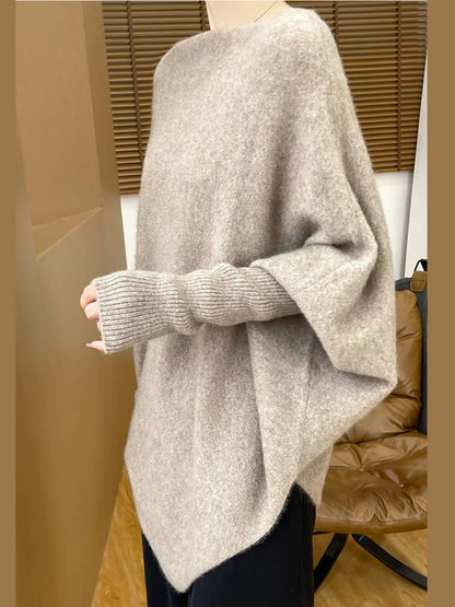 Asymmetrical Lantern Sleeve Sweater