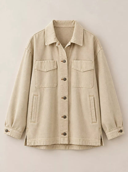Button Up Long Sleeve Denim Jacket