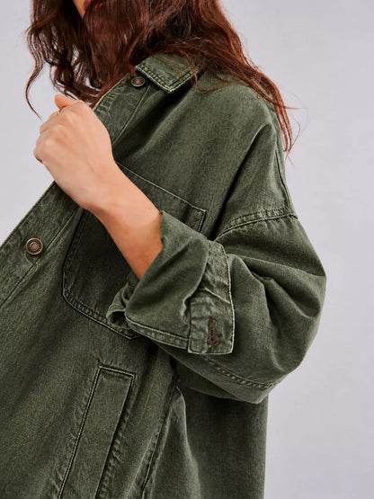 Button Up Long Sleeve Denim Jacket