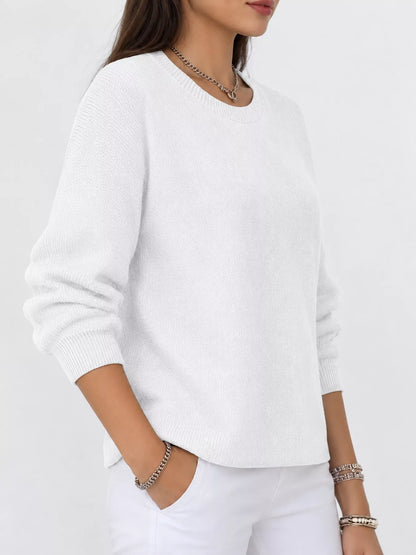 Full Size Classic Crew Neck Sweater Plus Size