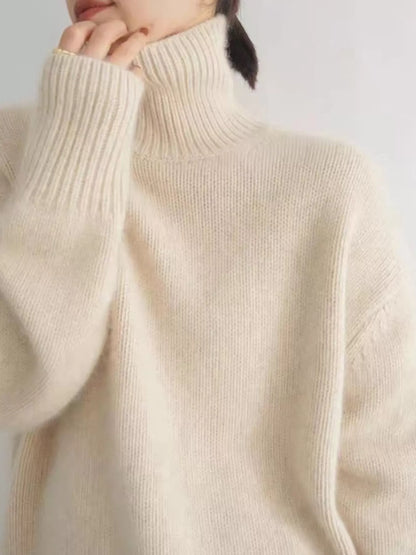 Turtleneck Dropped Shoulder Sweater