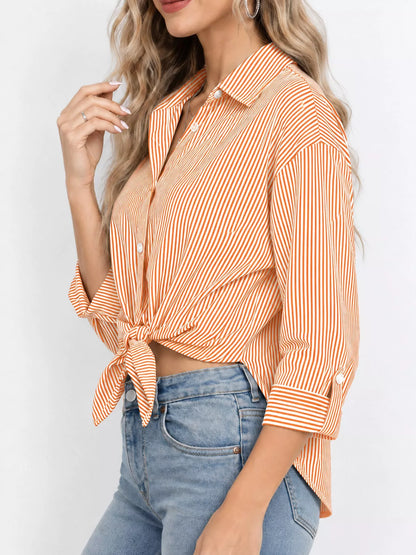 Casual Striped Button-Down Shirt