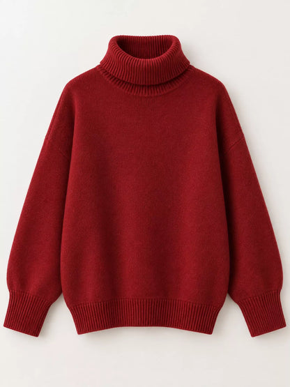 Turtleneck Dropped Shoulder Sweater