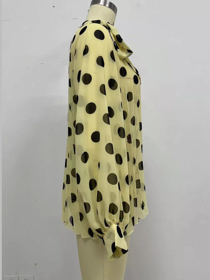 Polka Dot Long Sleeve Blouse