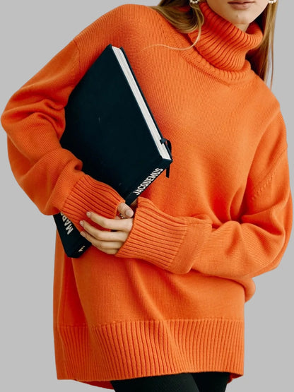Turtleneck Dropped Shoulder Sweater