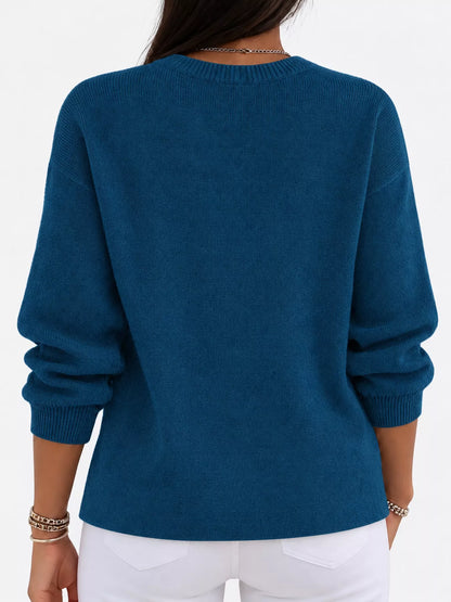 Full Size Classic Crew Neck Sweater Plus Size